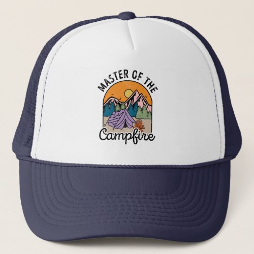 Master Of The Campfire Funny Camping Vintage Trucker Hat