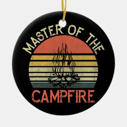 Master Of The Campfire Vintage Camping Dad Ceramic Ornament