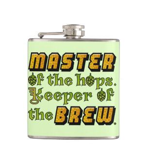 Master of the Hops Homebrew Beer Brewer Pattern Hip Flask