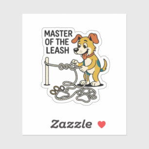 Master Of The Leash Funny Dog Sticker