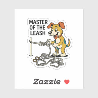 Master Of The Leash Funny Dog Sticker