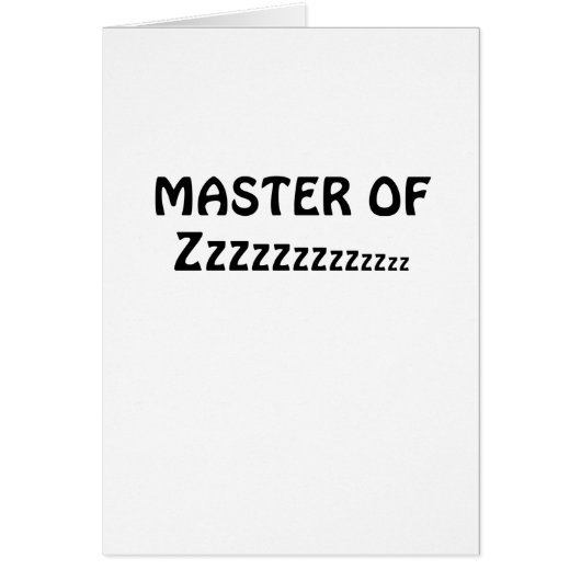 Master of Zzzzzz Cards (Front)