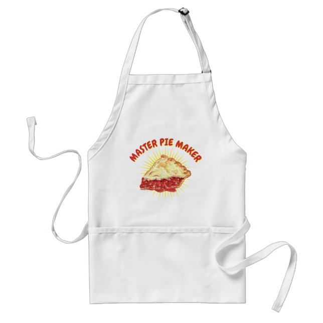 Master Pie Maker Cherry Pie Template Adult Apron (Front)