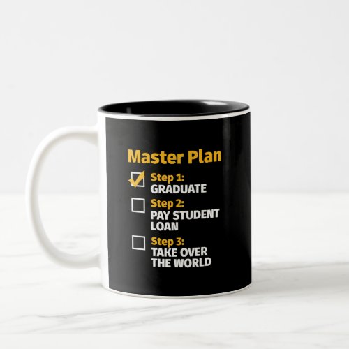 Master Plan Funny MBA College Graduation Two_Tone Coffee Mug