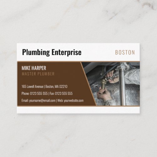 Master plumber  Handy Man Brown Business Card
