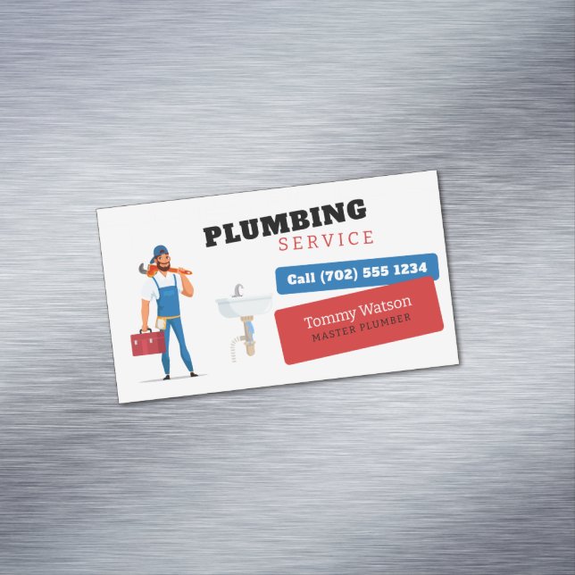 Master plumber | Handy Man Business Card Magnet (In Situ)