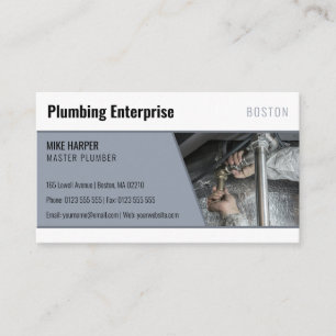 Master plumber Handy Man Silver Business Card