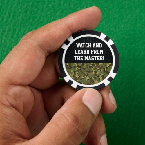 Master Poker Player Camo Black Cool Funny Poker Chips