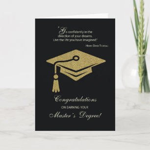Master’s Degree Graduation Congratulations Black Card