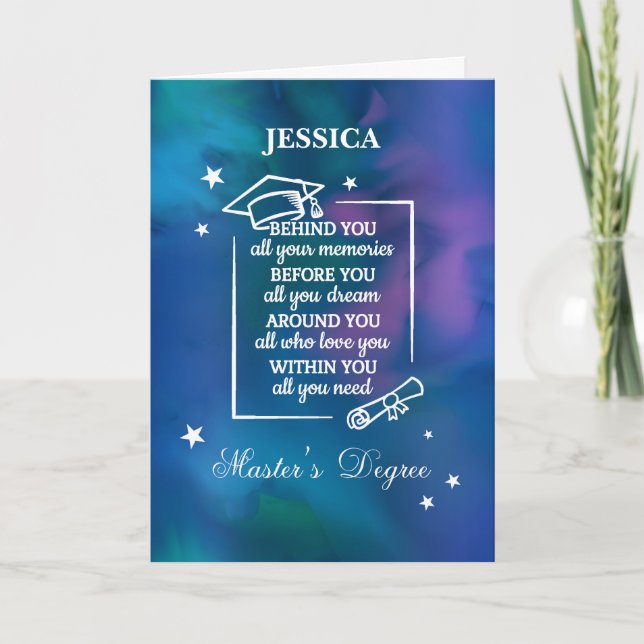Master’s Degree Graduation Quote Card (Front)