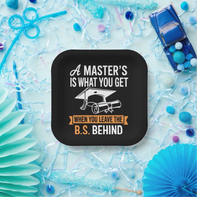 Master’s Degree MBA Masters Degree Graduation  Paper Plates (Party)