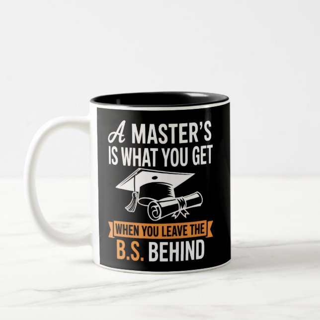 Master’s Degree MBA Masters Degree Graduation  Two-Tone Coffee Mug (Left)