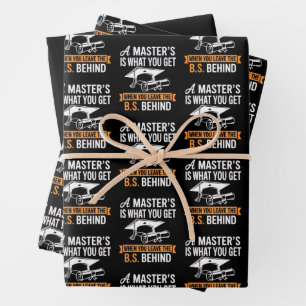 Master’s Degree MBA Masters Degree Graduation  Wrapping Paper Sheets