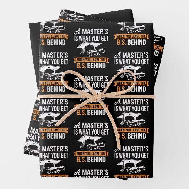 Master’s Degree MBA Masters Degree Graduation  Wrapping Paper Sheets (In situ)