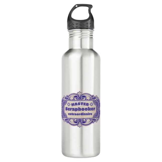 “Master Scrapbooker Extraordinaire” Stainless Steel Water Bottle (Front)