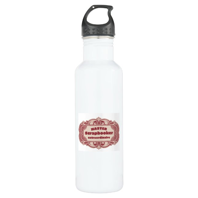 Master Scrapbooker Extraordinaire Stainless Steel Water Bottle (Front)