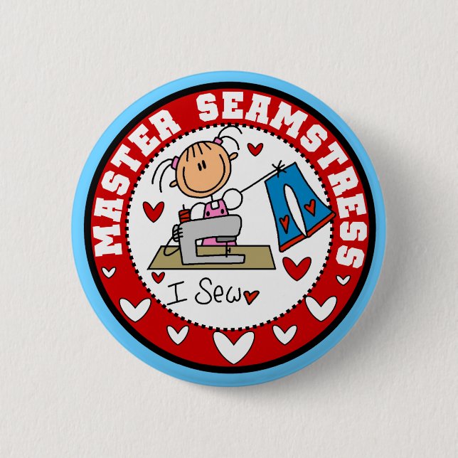 Master Seamstress T-shirts and Gifts Pinback Button (Front)
