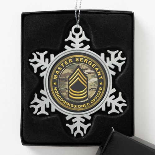 Master Sergeant Christmas  Snowflake Pewter Christmas Ornament