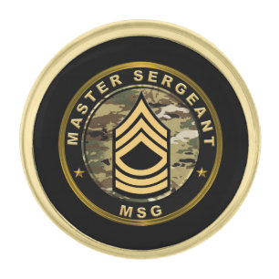 MASTER SERGEANT MSG GOLD FINISH LAPEL PIN