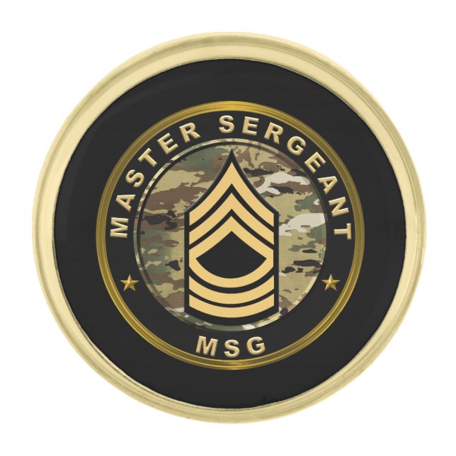MASTER SERGEANT MSG GOLD FINISH LAPEL PIN (Front)