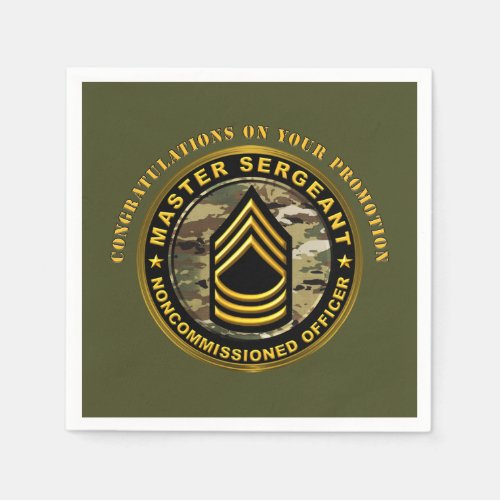 Master  Sergeant Promotion MSG  Napkins