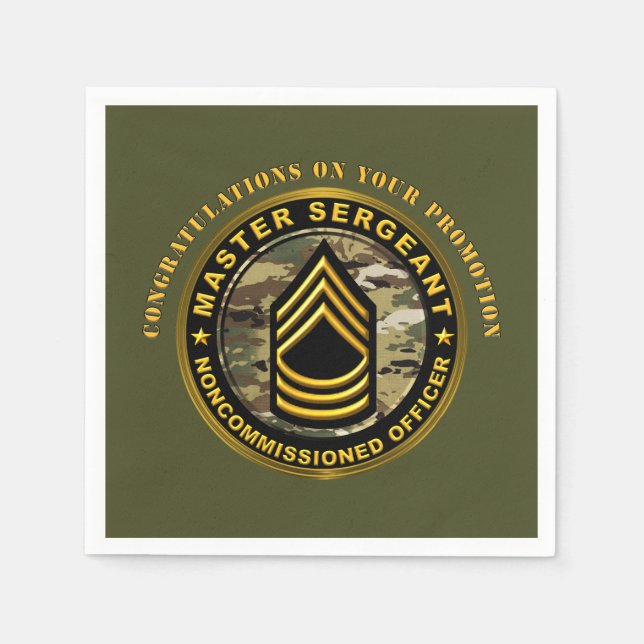 Master  Sergeant Promotion MSG  Napkins (Front)