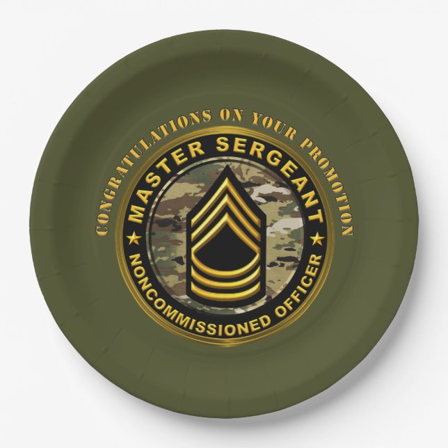 Master Sergeant Promotion Paper Plates (Front)
