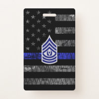 Master Sergeant Thin Blue Line distressed flag Badge