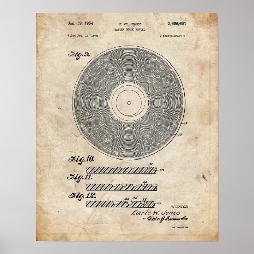 Master Sound Record Patent Poster