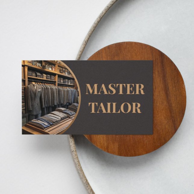 Master Tailor Classic & Retro Suits Boutique Business Card (Perfect for business)
