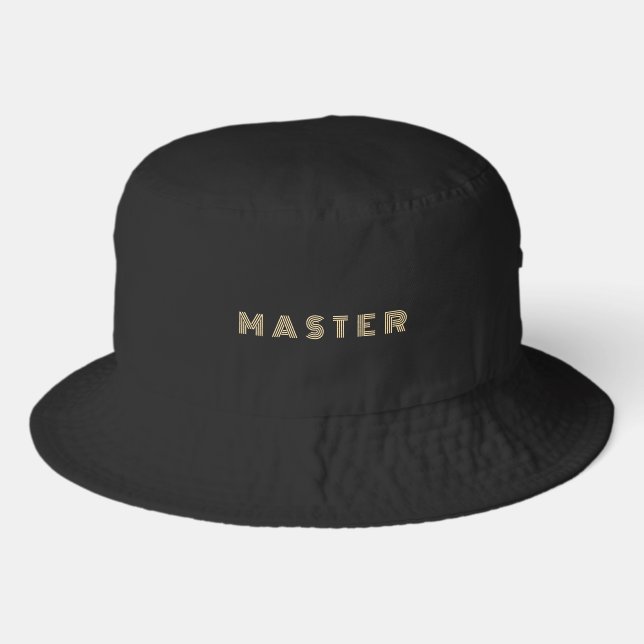 Master Text Sportsman Black-Cap Powerful Trucker  Bucket Hat (Front)