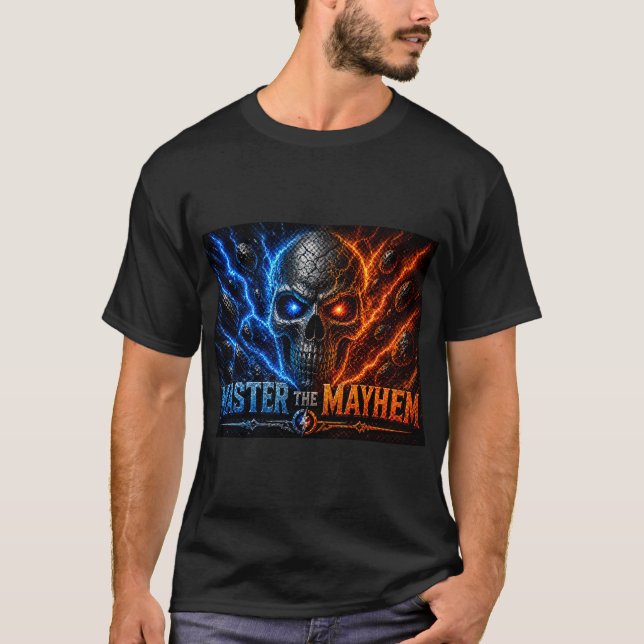 Master the Mayhem Skull – Fire vs Ice Electric Spl T-Shirt (Front)