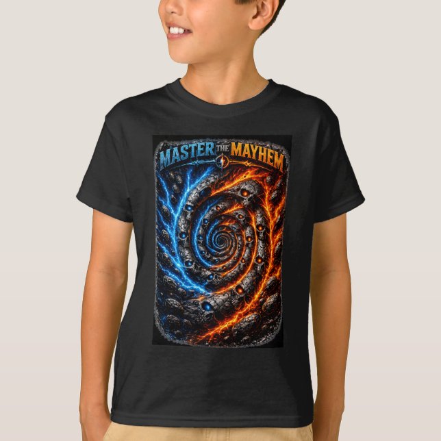 Master the Mayhem Skull – Fire vs Ice Electric Spl T-Shirt (Front)