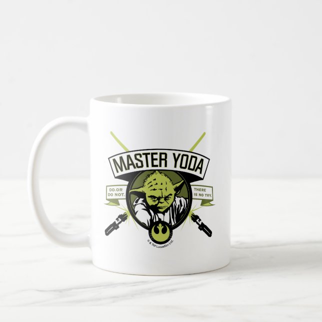 Master Yoda Lightsaber Badge Coffee Mug (Left)