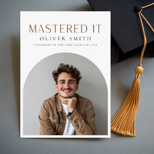 Mastered It Arch Photo Graduation Party Invitation Postcard