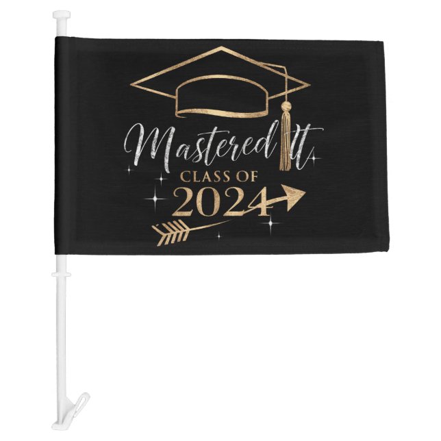 Mastered It Class of 2024 Graduation Gifts for Her Car Flag (Front)
