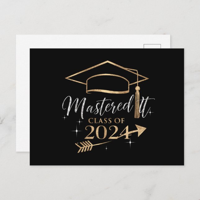 Mastered It Class of 2024 Graduation Gifts for Her Postcard (Front/Back)