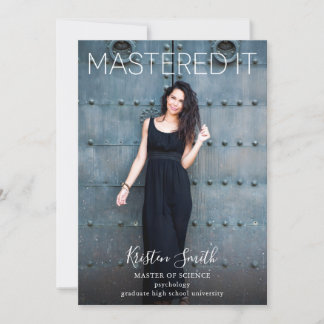 Mastered It Graduate Photo Announcement