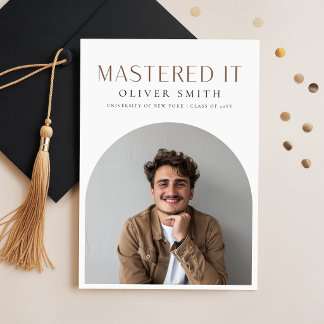 Mastered It Graduate Photo Graduation Announcement