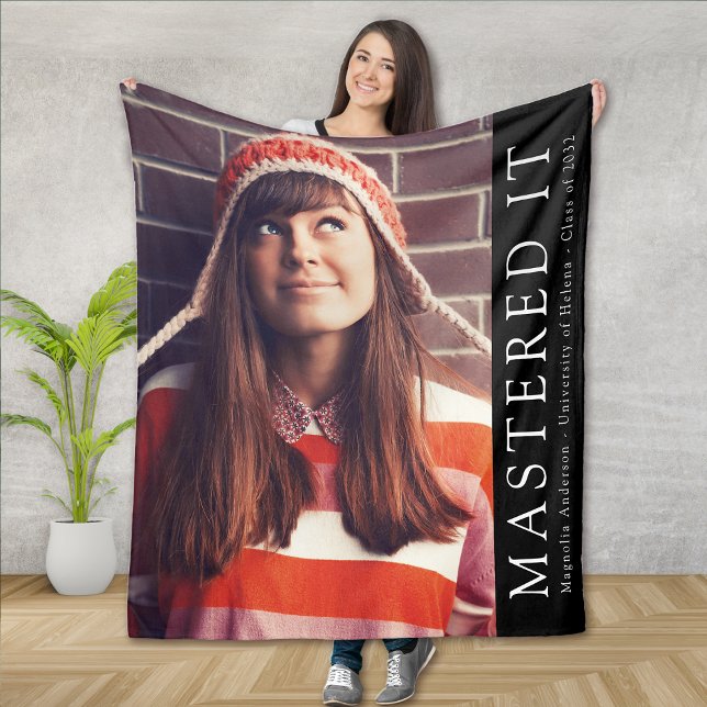 Mastered It Graduate Photo Keepsake Fleece Blanket (Creator Uploaded)