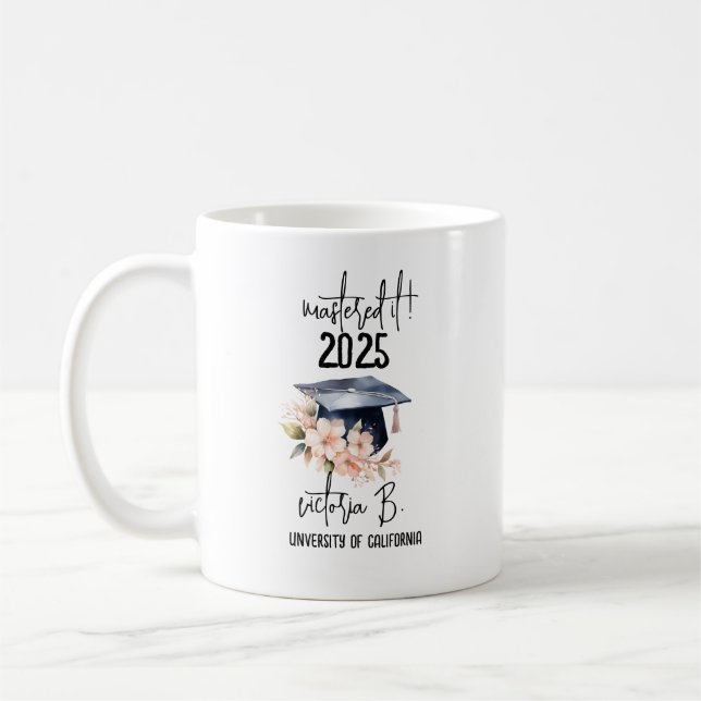 Mastered It Graduation College Graduate Gift, Coffee Mug (Left)