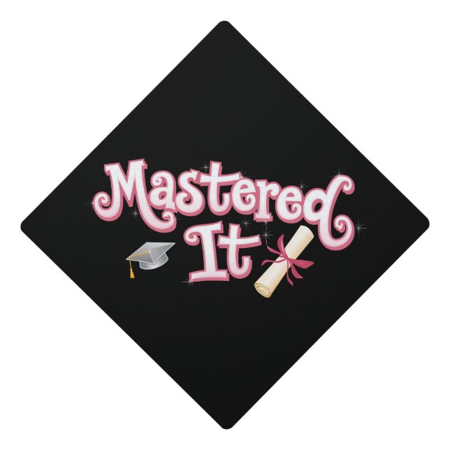 Mastered It Graduation Master's Degree Graduate Cap Topper (Front)