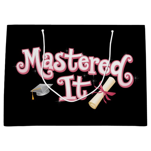 Mastered It Graduation Master's Degree Graduate Large Gift Bag (Front)