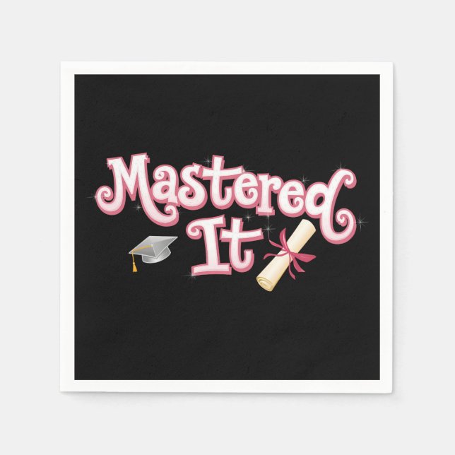 Mastered It Graduation Master's Degree Graduate Napkins (Front)