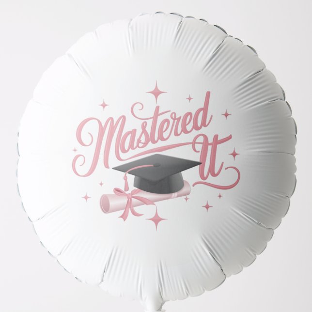 Mastered It Masters Degree Graduate MBA Graduation Balloon (Front)