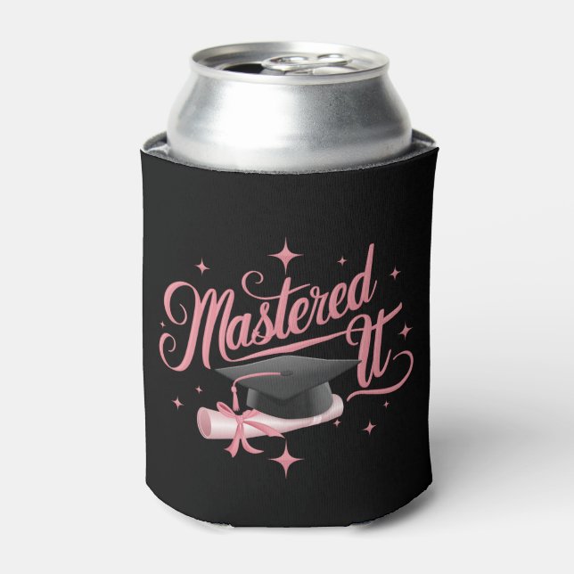 Mastered It Masters Degree Graduate MBA Graduation Can Cooler (Can Front)