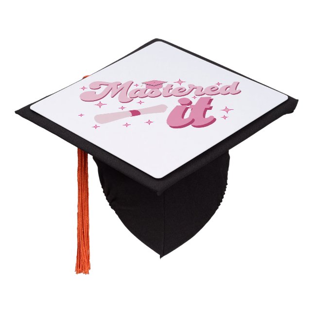 Mastered It Masters Degree Graduate MBA Graduation Cap Topper (Angled)
