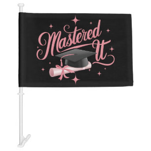 Mastered It Masters Degree Graduate MBA Graduation Car Flag
