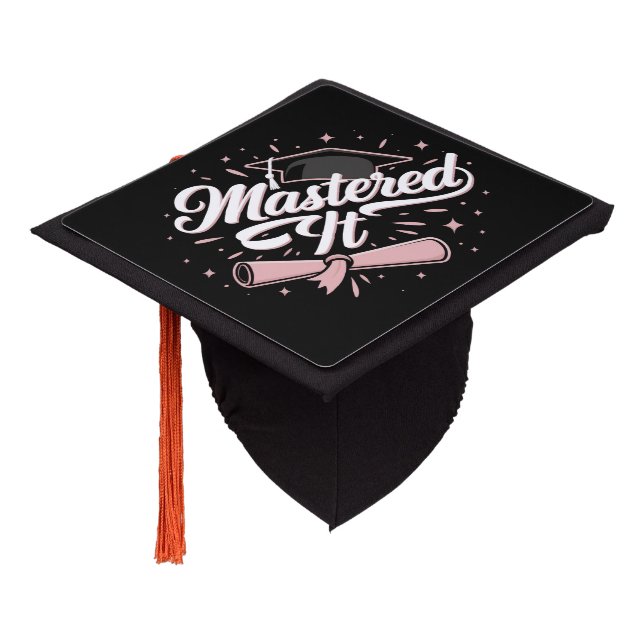 Mastered It Masters Degree Graduate MBA Graduation Graduation Cap Topper (Angled)