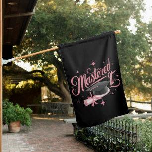 Mastered It Masters Degree Graduate MBA Graduation House Flag